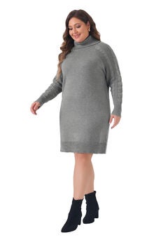 Turtleneck Pullover Long Sweater Dress
