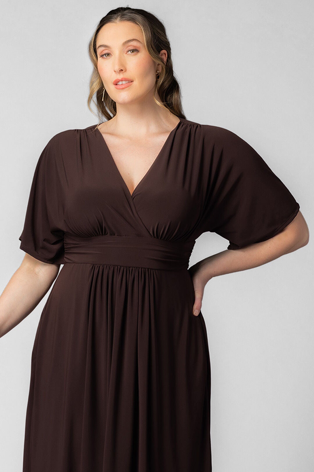 Gia Midi Dress, Chocolate / Brown, alternate image number 2
