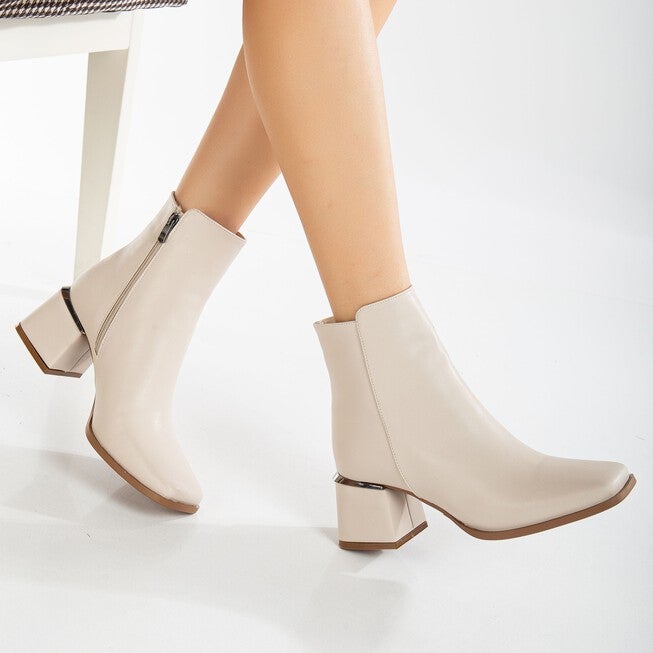 ODETTE - BEIGE ANKLE BOOTS, BEIGE / Beige, alternate image number 3