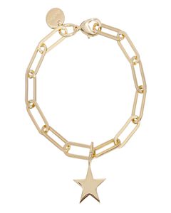 Samara & Large Elongated Link Chain Bracelet 9" Gold