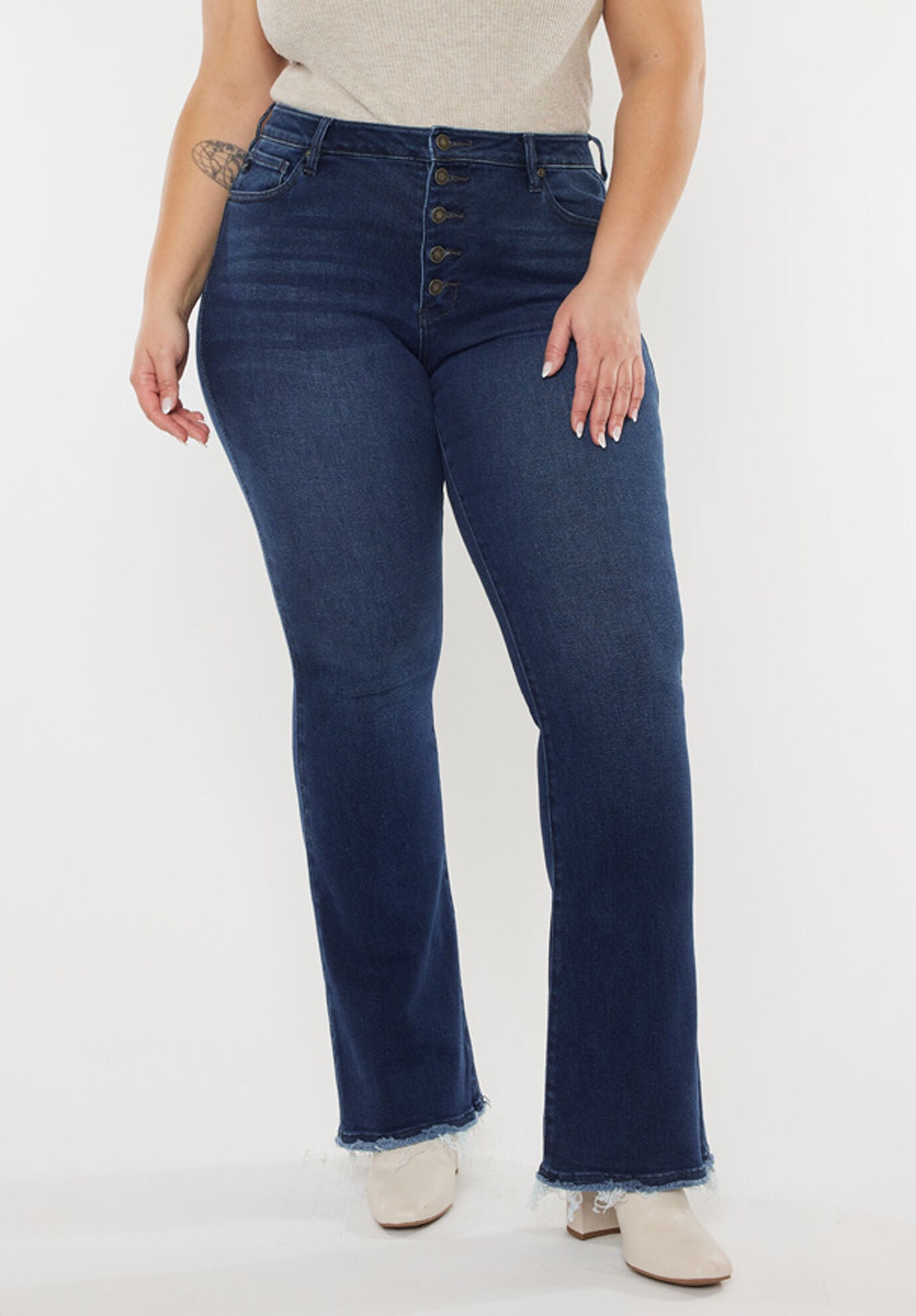 Yvette High Rise Flare (Plus Size), Dark Wash / Dark Wash, hi-res image number 0