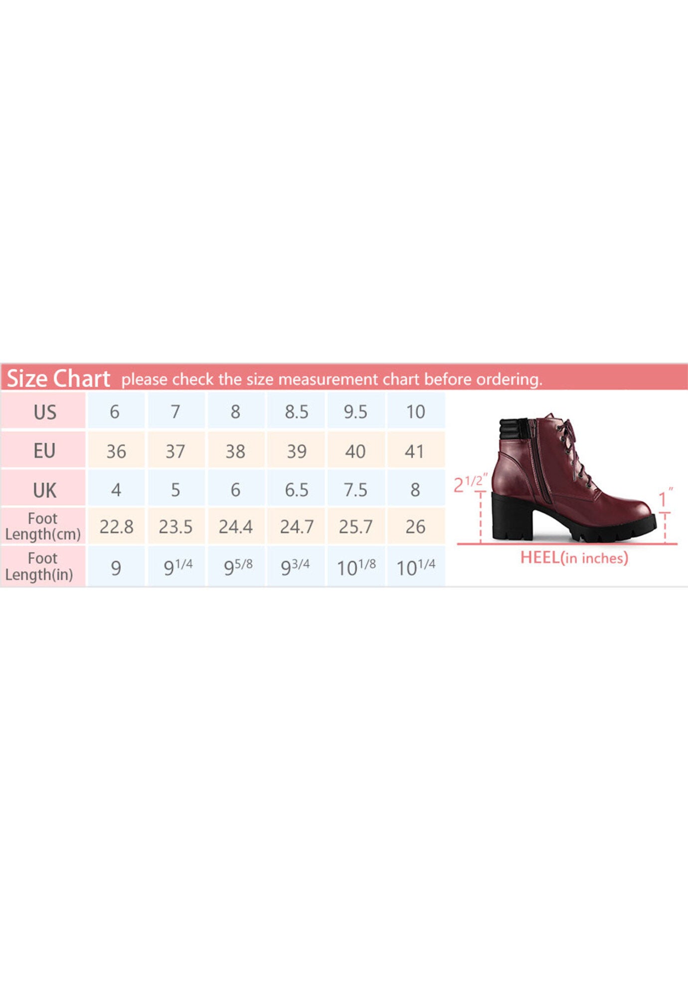 Platform Ankle Boots Lace Up Chunky Heel Combat Boots, Black / Black, alternate image number 4