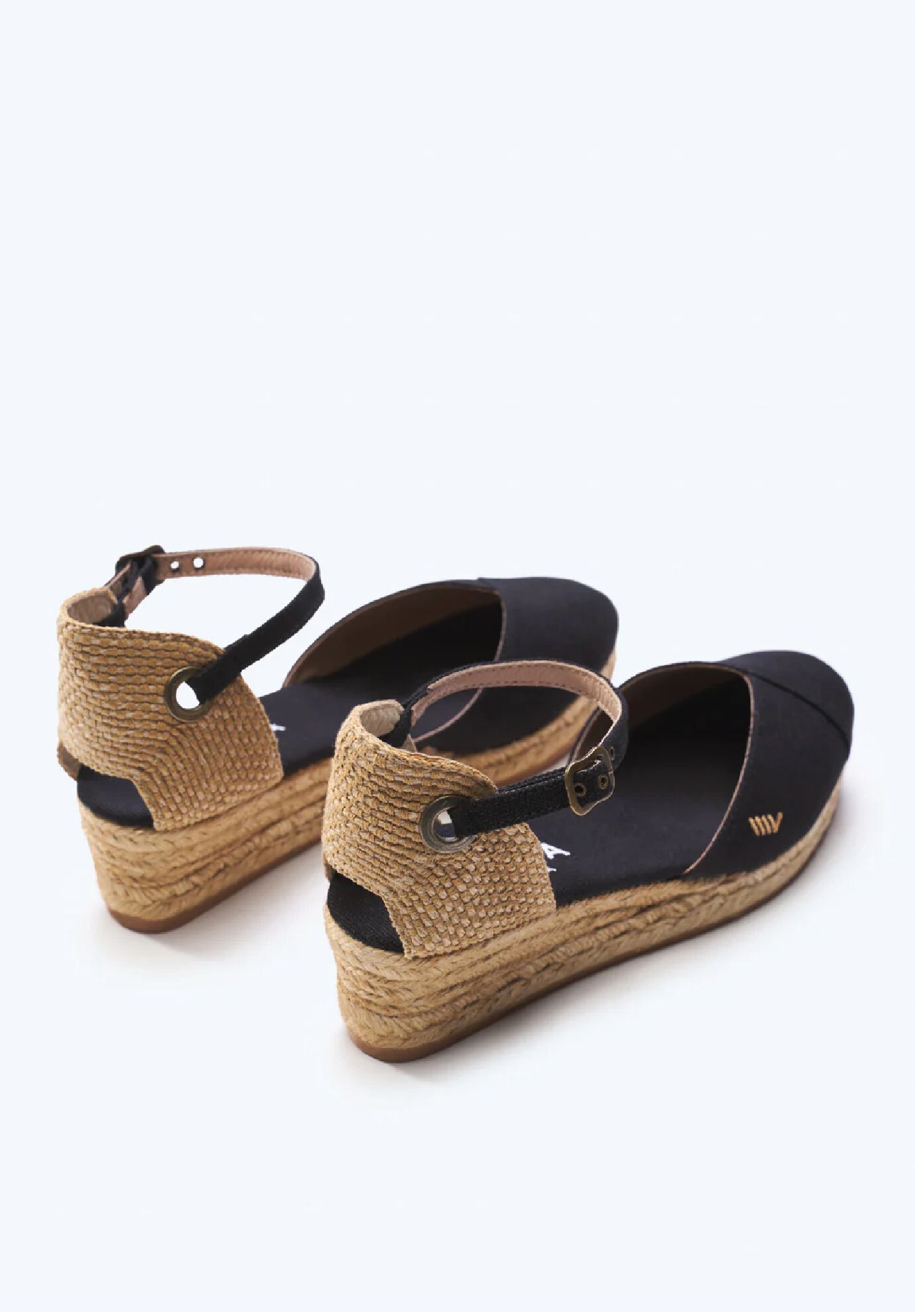 Pubol Canvas Espadrille Wedges, Black / Black, alternate image number 2