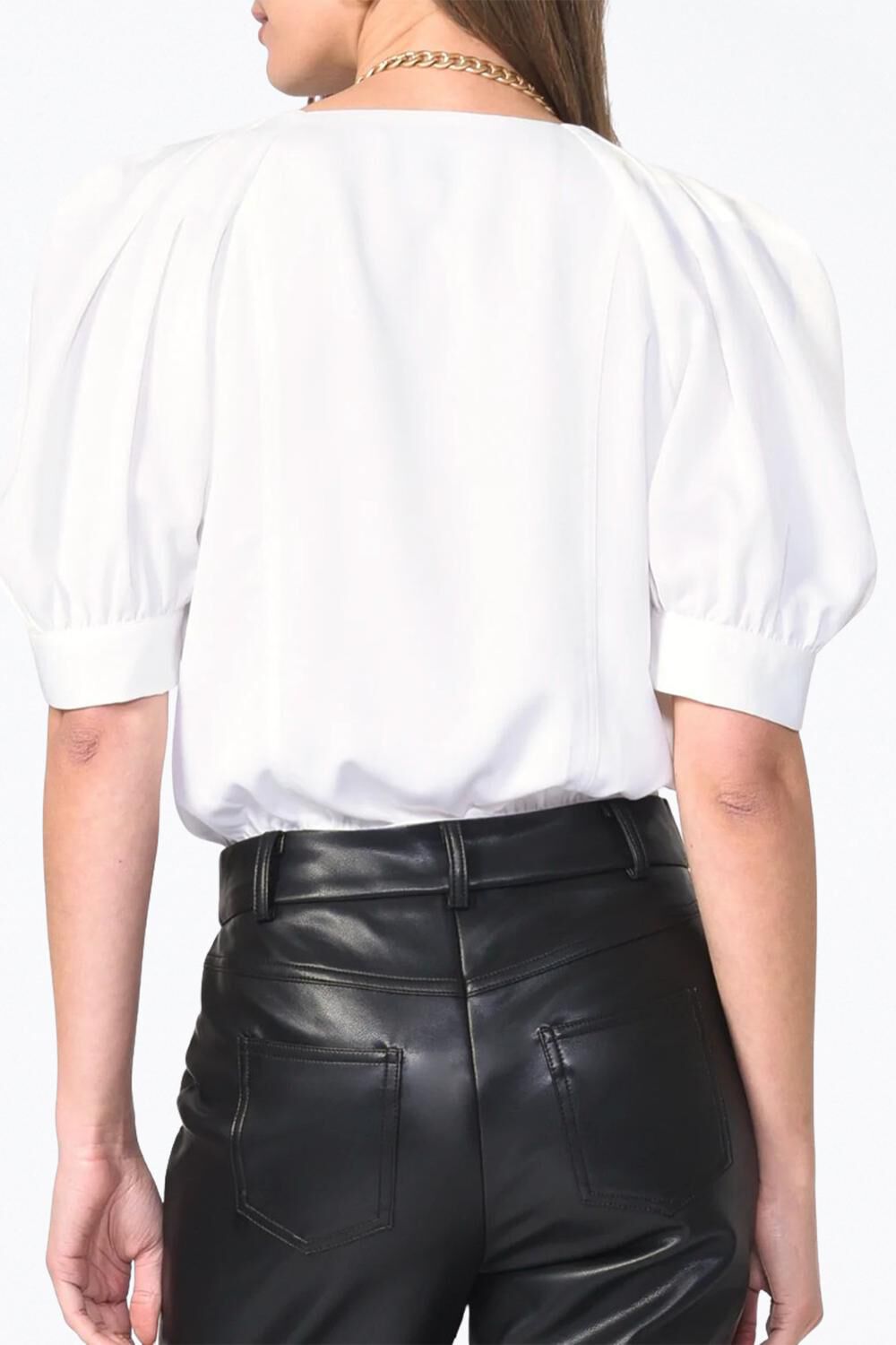 MAE WRAP-EFFECT SATEEN BODYSUIT IN WHITE, , alternate image number 7