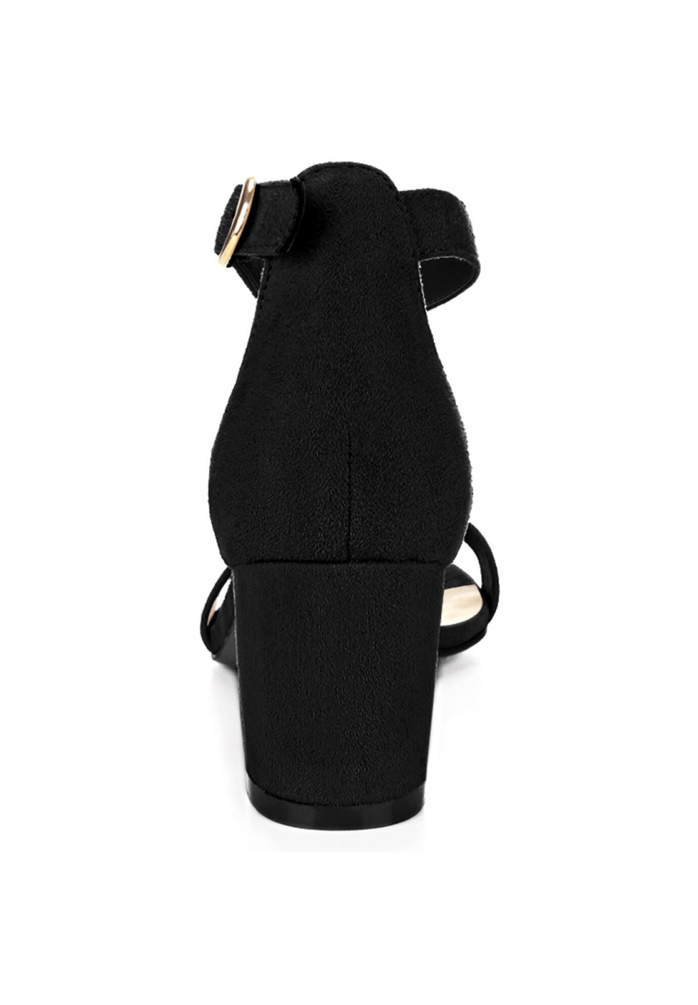 Mid Block Heel Ankle Strap Sandals, Black / Black, alternate image number 2