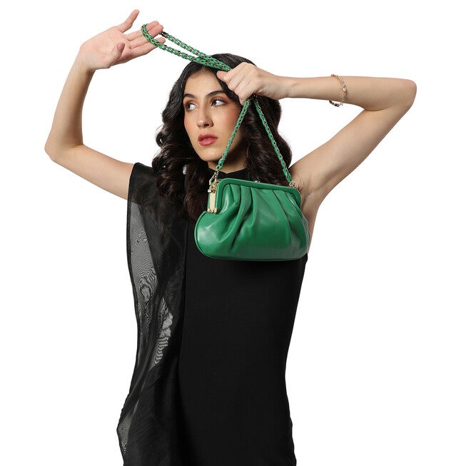 Haute Sauce Women's Pouch Clutch Bag, Forest Green / Forest Green, alternate image number 2