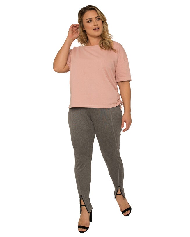 Ria Plus Size High Rise Ponte Knit Premium Legging, DARKGREY / Charcoal Grey, alternate image number 4