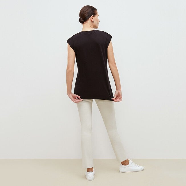 Alina Muscle Tee - Pima Cotton, Black / Black, alternate image number 3