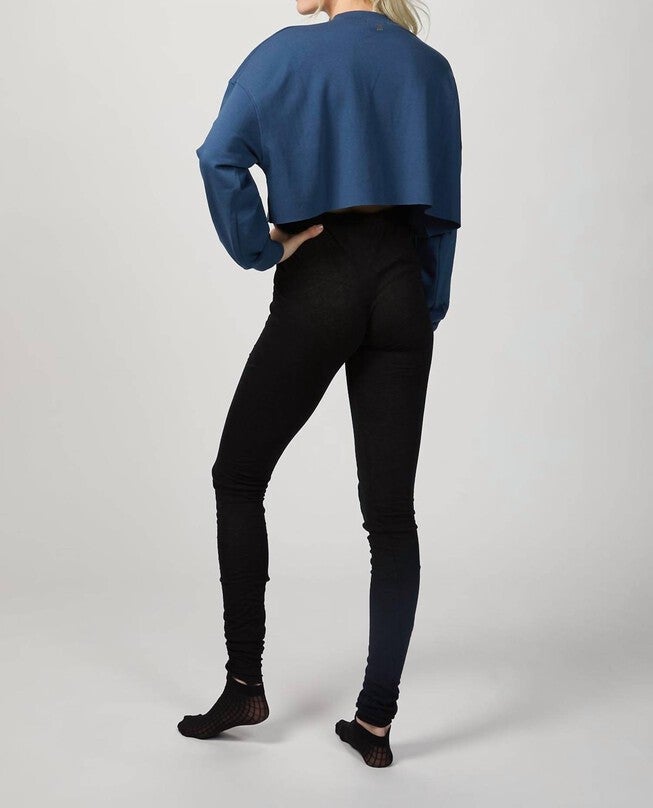 CROPPED SWEATSHIRT IN PALE NAVY, , alternate image number null