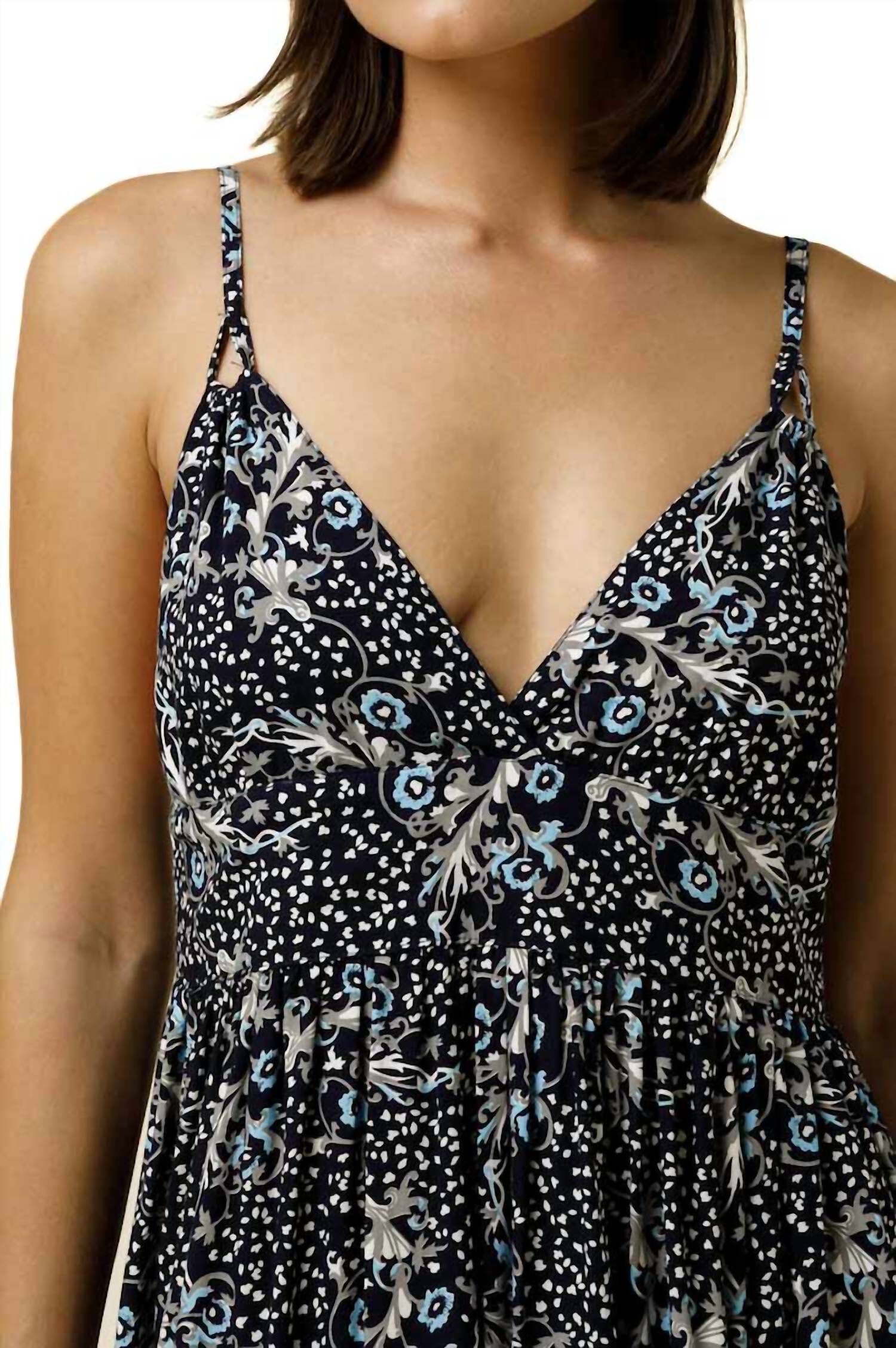 EDEN MAXI DRESS IN BLACK MULTI, Black Multi / Navy, alternate image number 2