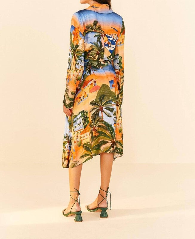 CARIOCA MIDI SHIRT DRESS IN MULTI, Multi / Orange, alternate image number null