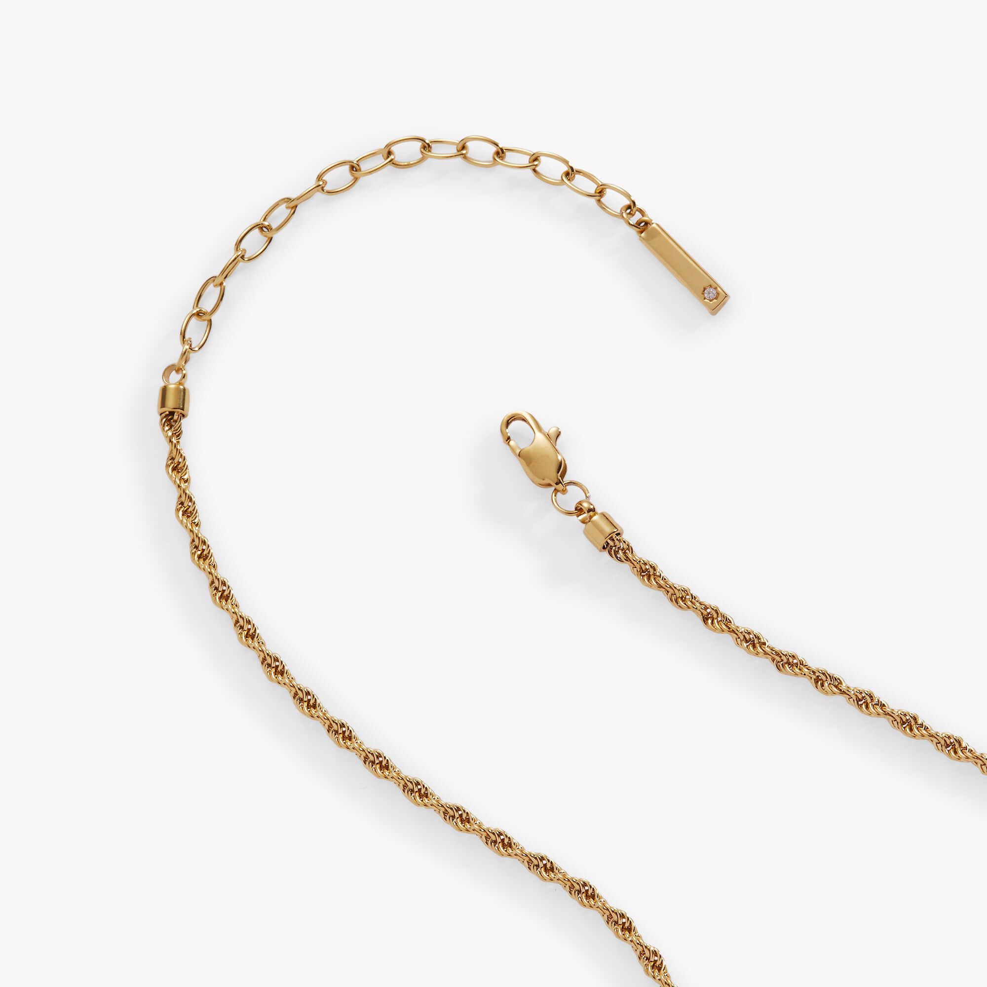 Mini Rope Chain Necklace, Gold / Gold, alternate image number 2