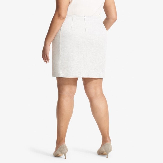 Crosby Skirt - Twill Ponte :: Light Heather Gray, Light Heather Gray / Light Grey, alternate image number 3