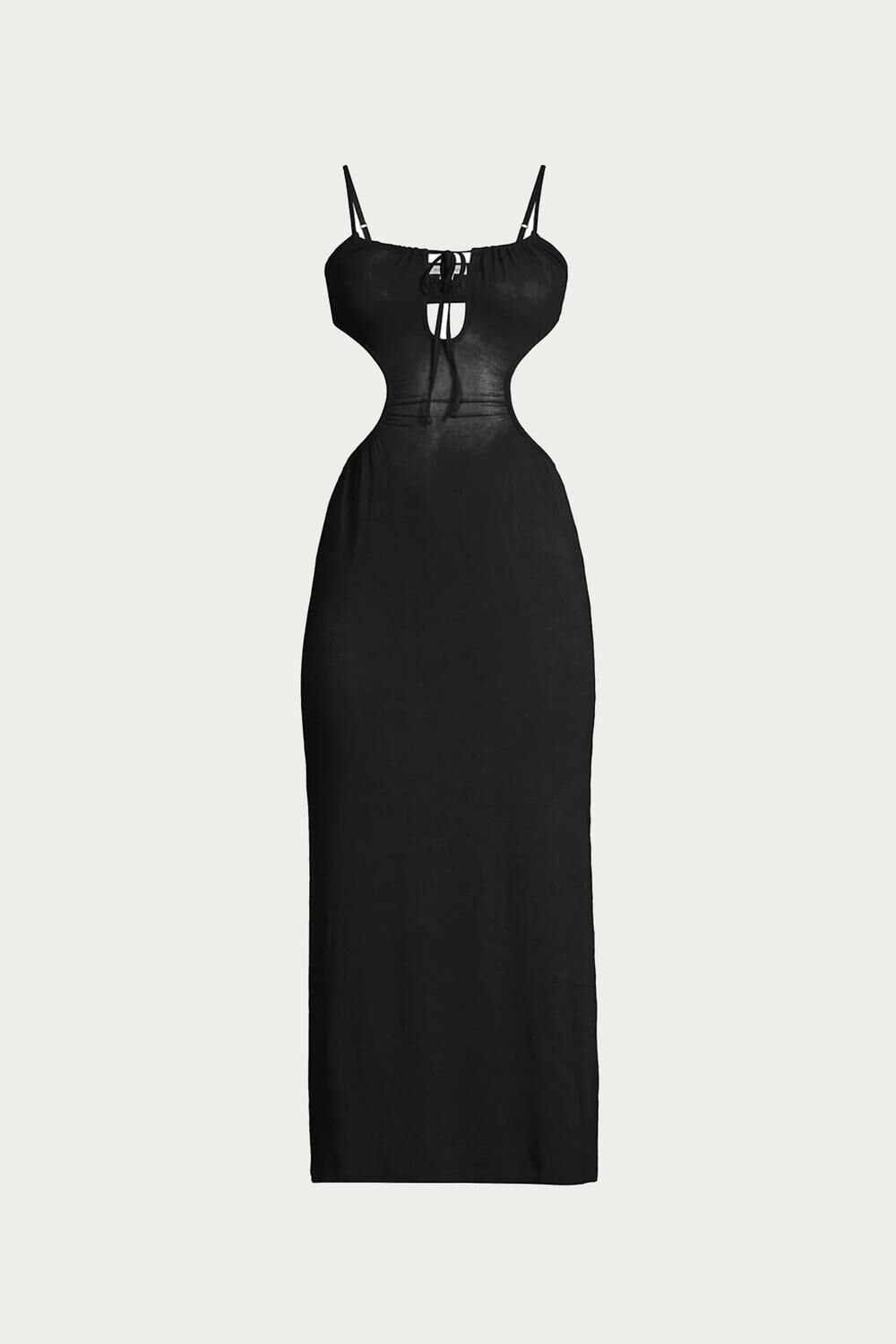 RUCHED CUTOUT MAXI COVER UP IN BLACK, , alternate image number 4