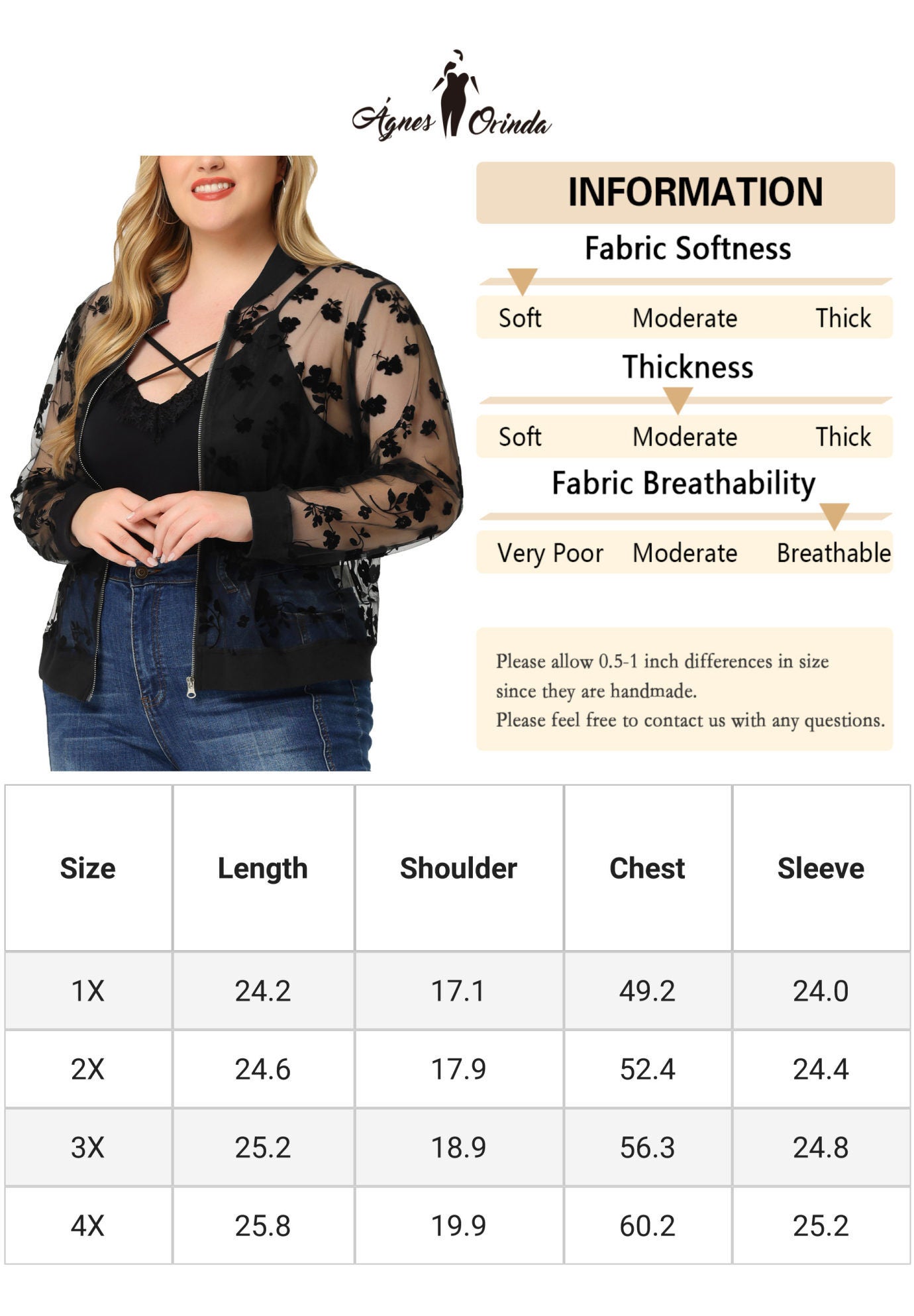 SHEER FLORAL LACE LONG SLEEVE BASEBALL JACKET, Black / Black, alternate image number 4