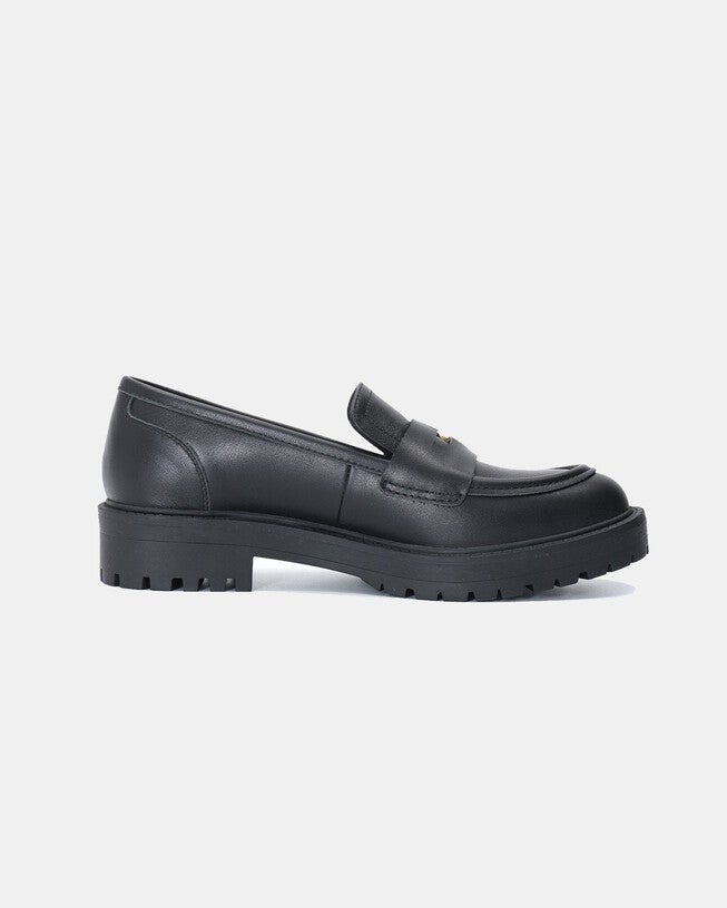 Sam Lucky Penny Leather Loafers, Black / Black, alternate image number null
