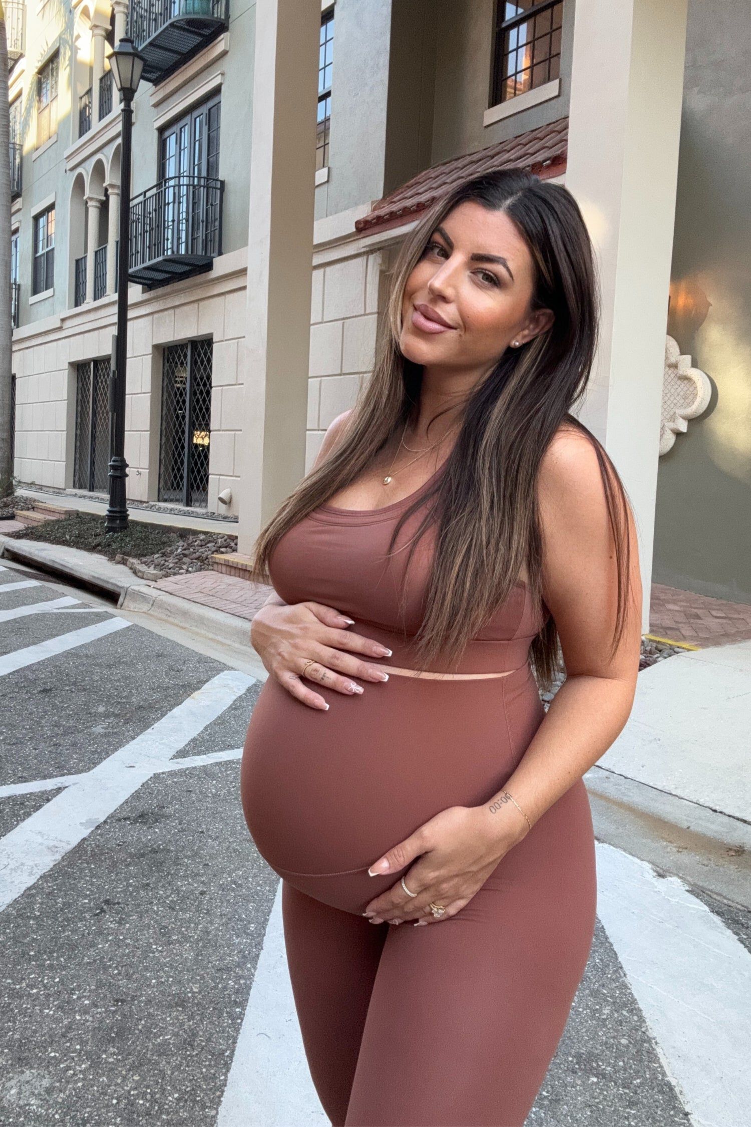 Women's High Impact Racer Back Maternity & Nursing Sports Bra with Easy-Release Breastfeeding Clips, Brown / Brown, alternate image number 5