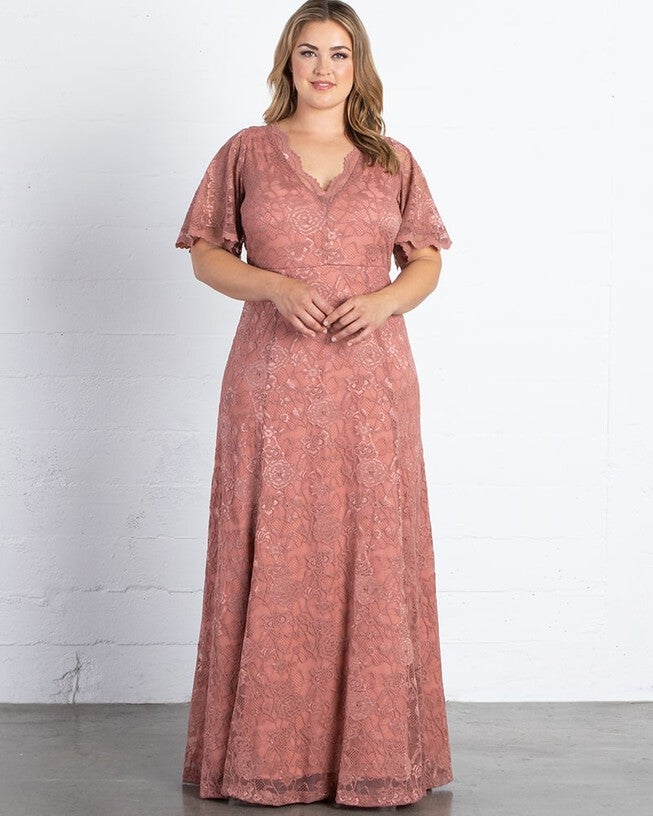 Symphony Lace Evening Gown, MAUVE ROSE / Mauve, alternate image number null