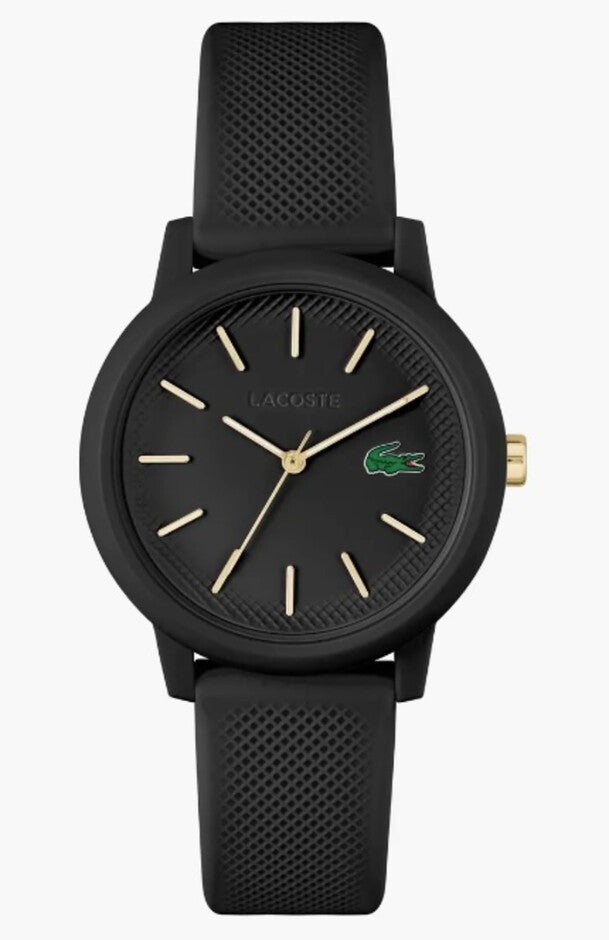 12.12 SILICONE STRAP WATCH, 42MM, Black / Black, hi-res image number null