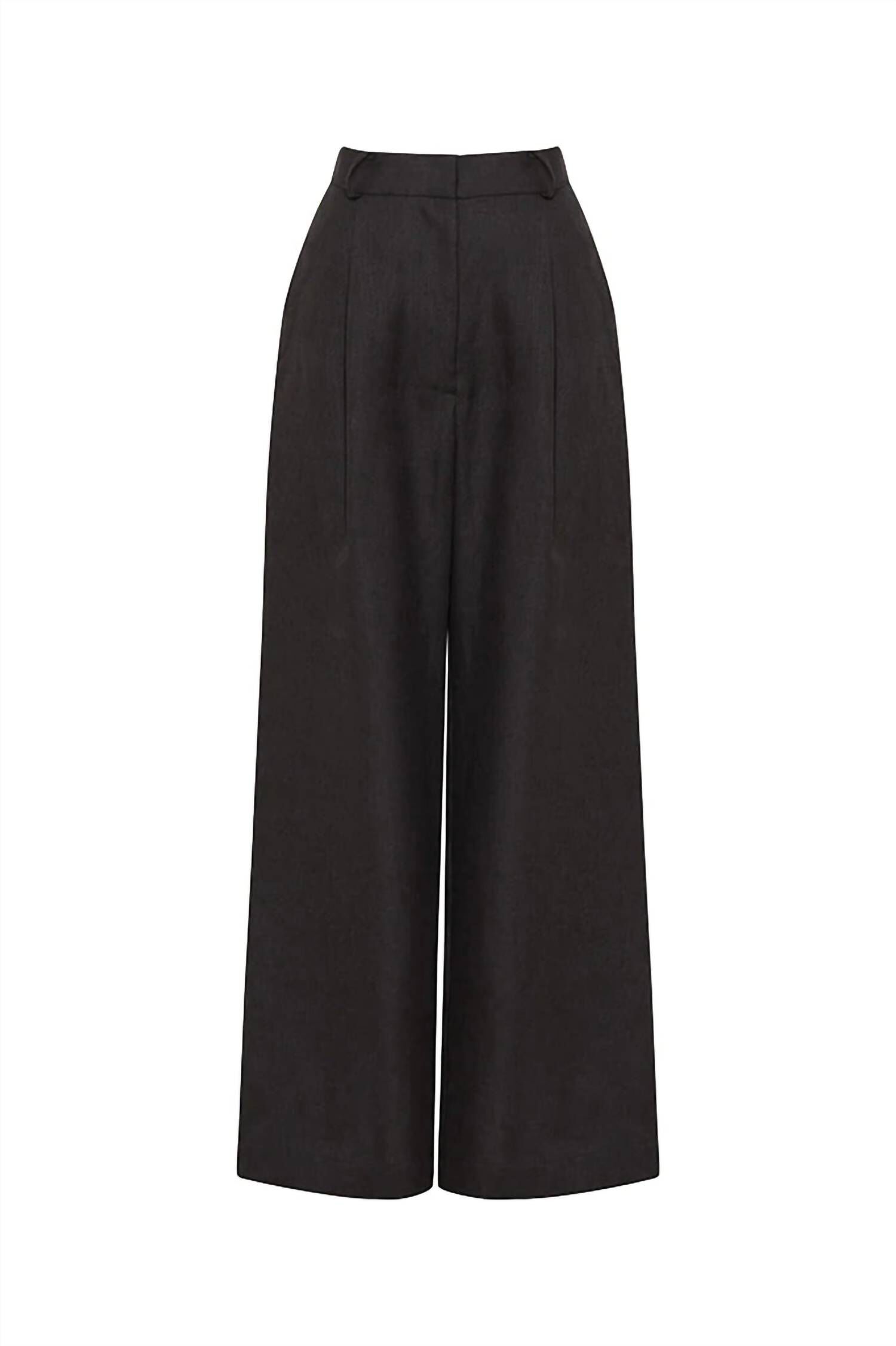 Komodo Organic Linen Trouser, Black / Black, alternate image number 1
