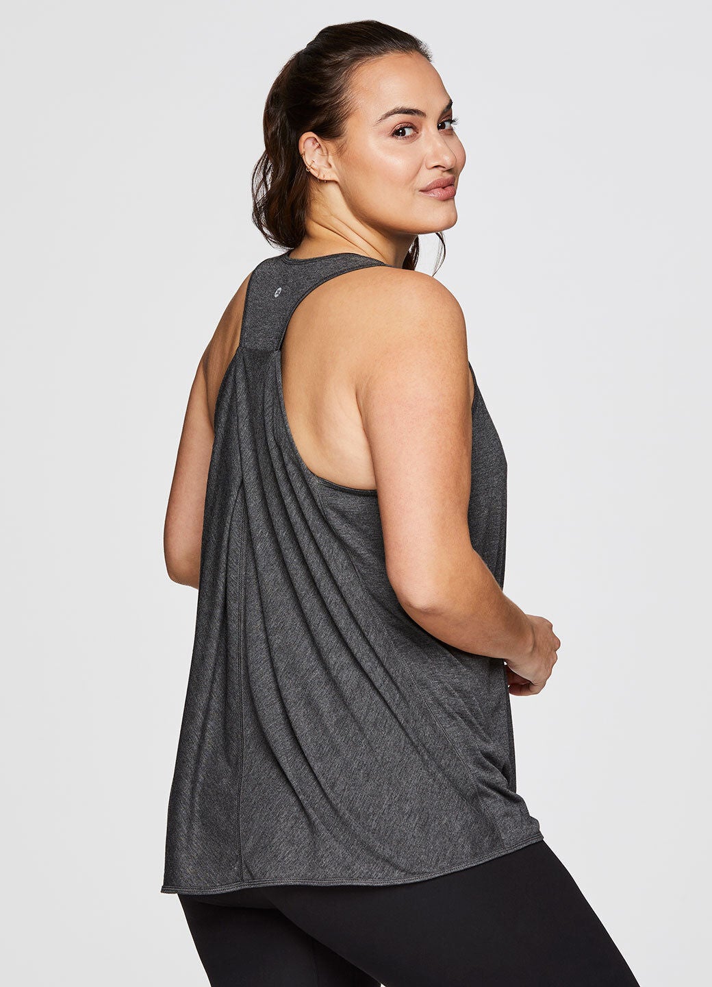 Prime Relaxed Twist Back Tank Top, Charcoal / Charcoal Grey, alternate image number 1