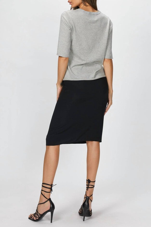 DRAWSTRING SKIRT IN BLACK, Black / Black, alternate image number null