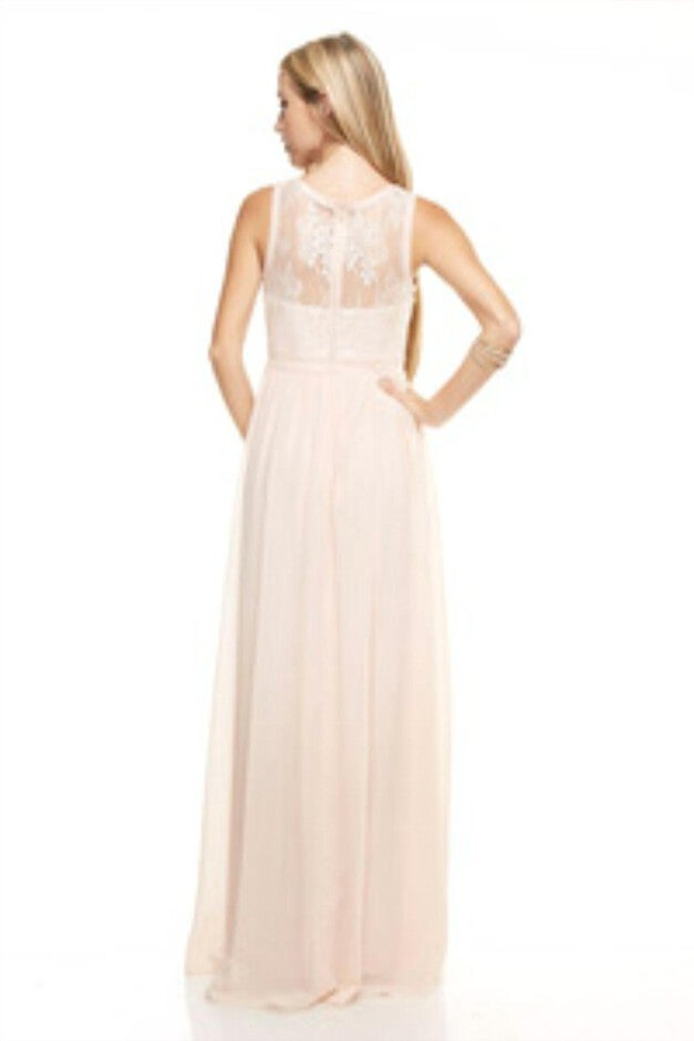 LACE LATTICE MAXI DRESS IN BLUSH, , alternate image number null