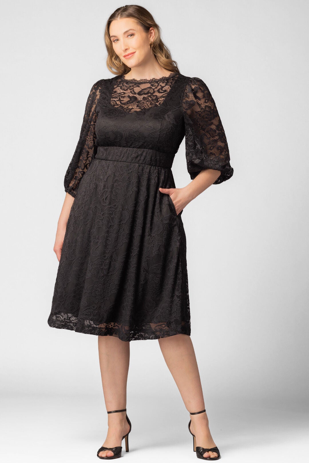 Hepburn Lace Cocktail Dress, Onyx / Black, hi-res image number 0