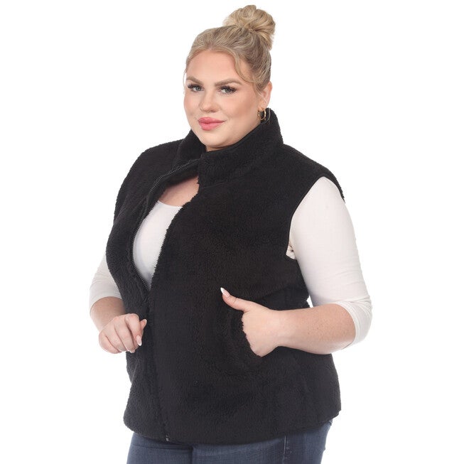 Zip up sherpa vest, , alternate image number 7