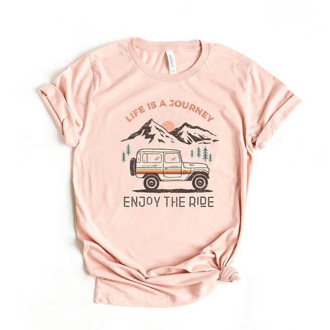 Life Is A Journey Short Sleeve Graphic Tee, Blush / Pink, hi-res image number 0