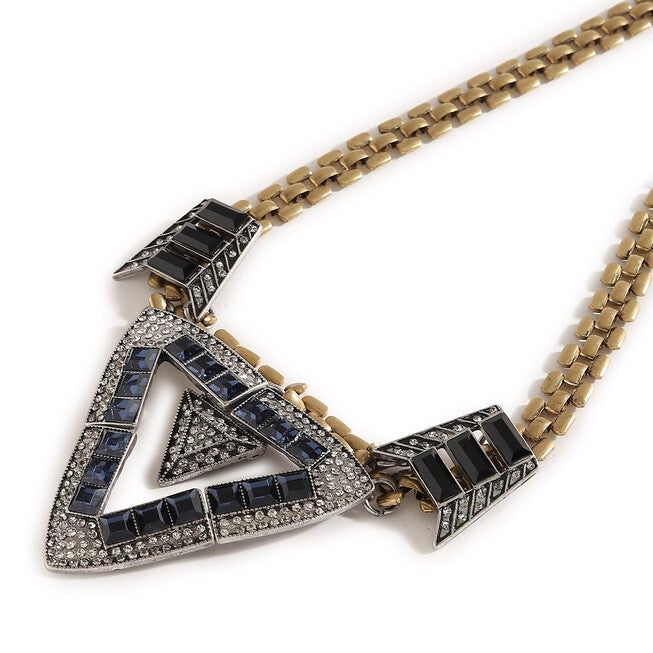 SOHI Women's Geometric Collar Neckalce, Black / Black, alternate image number null
