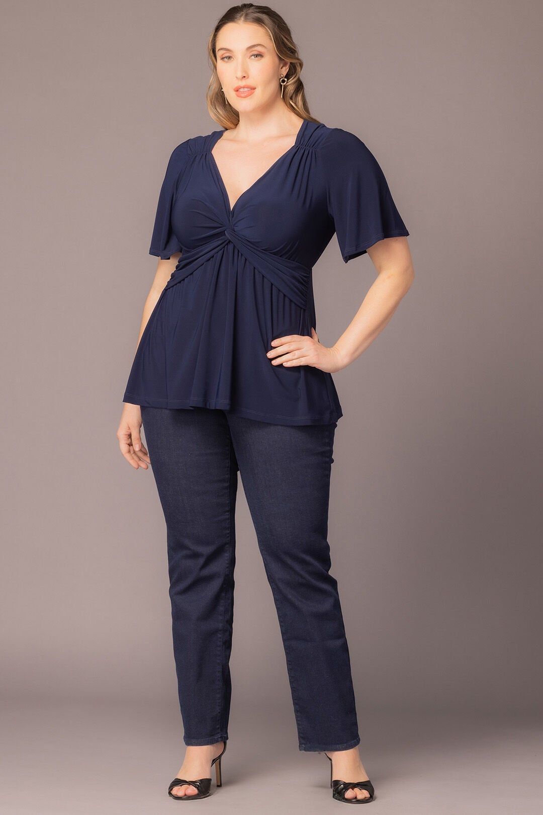 Abby Twist Front Top, Nouveau Navy / Navy, alternate image number 4