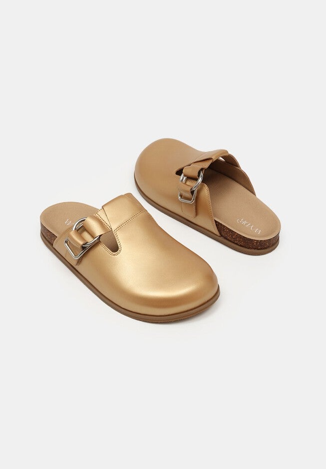 Sedona Closed Toe Mules, Metallic Gold / Gold, alternate image number 1