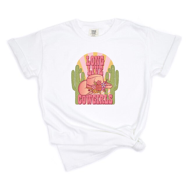 Long Live Cowgirls Cactus Garment Dyed Tee, White / White, hi-res image number 0