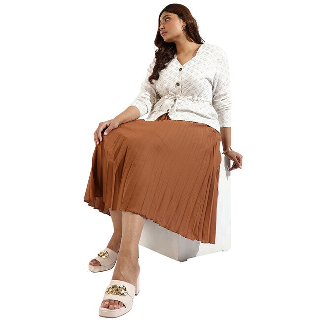 Motif Printed V-Neck Top, Cream / Cream, alternate image number null