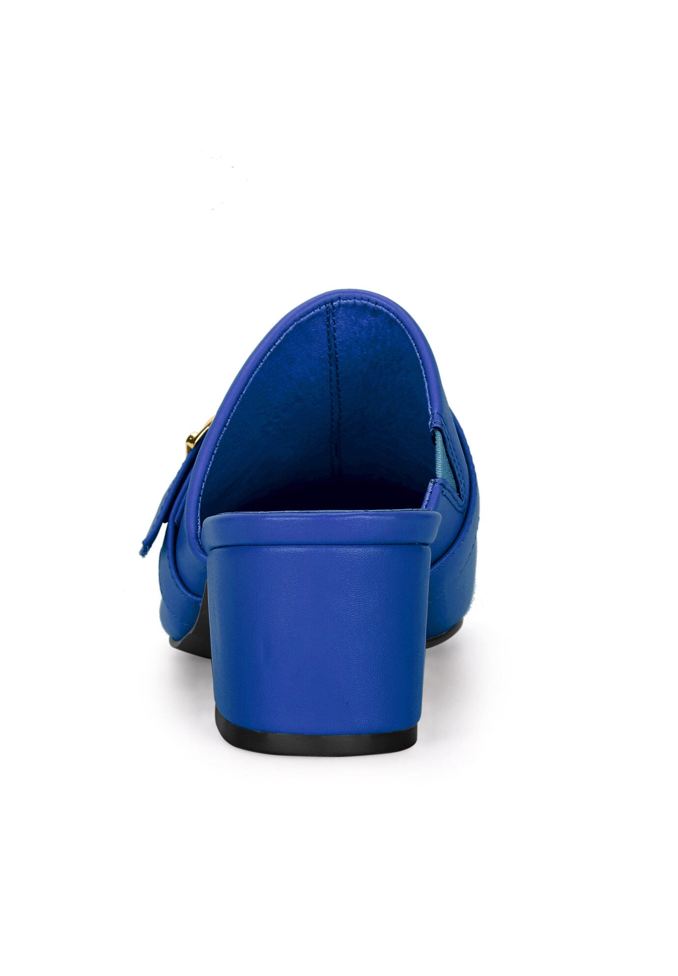 Pointed Toe Slip On Block Heel Sandals Mules, Blue / Royal Blue, alternate image number 2