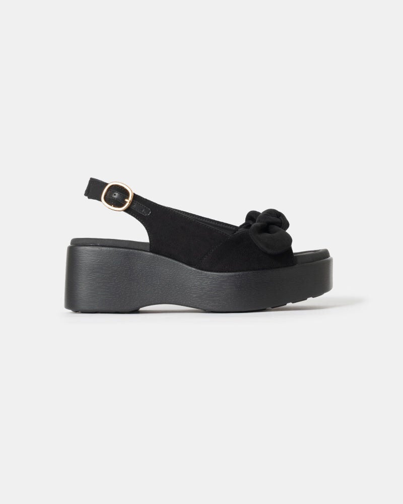 Rosie Vegan Wedge Sandals, Black / Black, hi-res image number 0