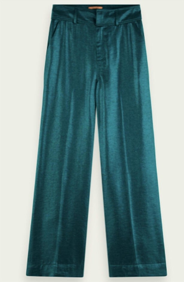 WIDE LEG PANT IN EMERALD, Emerald / Hunter Green, hi-res image number 0
