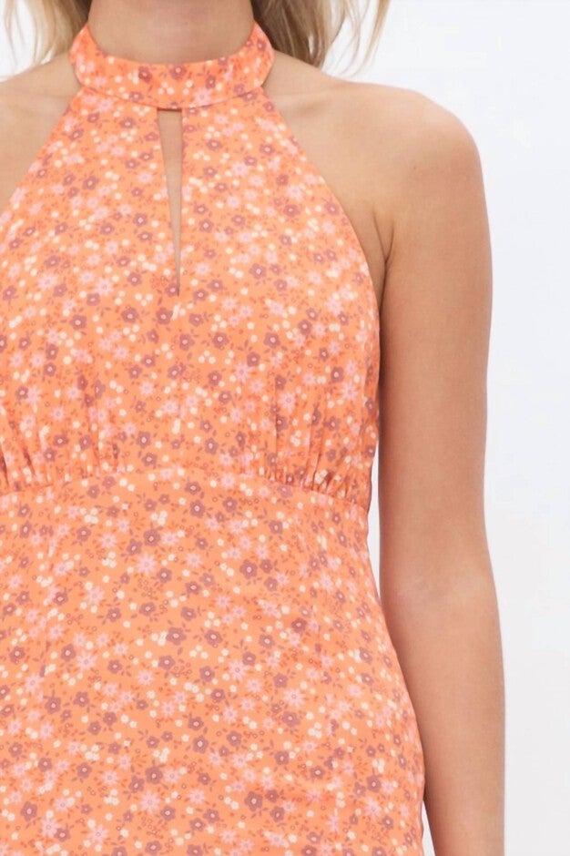 TRAVEL THE WORLD DRESS IN ORANGE FLORAL, , alternate image number null