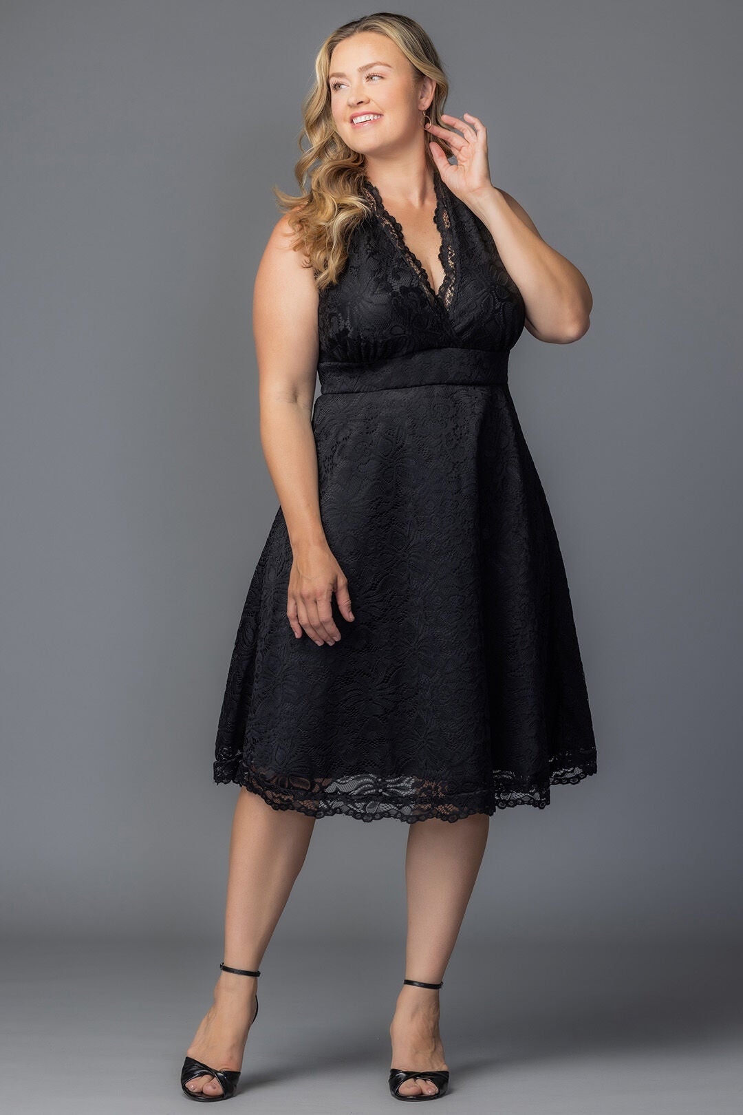 Pin Up Boudoir Lace Cocktail Dress, Onyx / Black, alternate image number 4