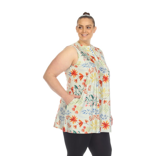 Floral Sleeveless Tunic Top, , alternate image number 6