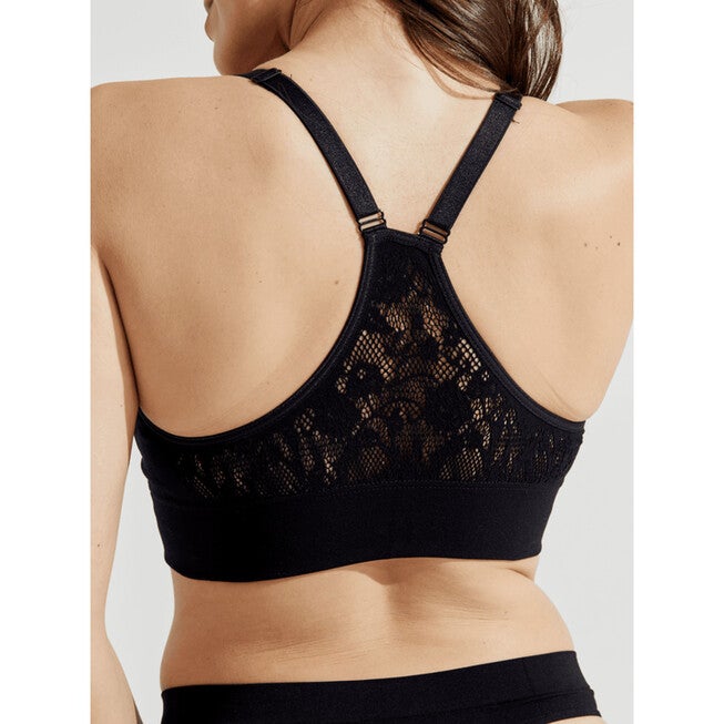 DEEP V NOTCH FRONT BRA, Onyx / Black, alternate image number 2