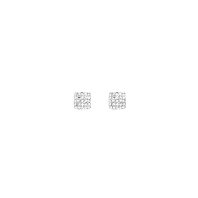 SQUARE DIAMOND EARRINGS IN SILVER, Silver / Silver, hi-res image number 0