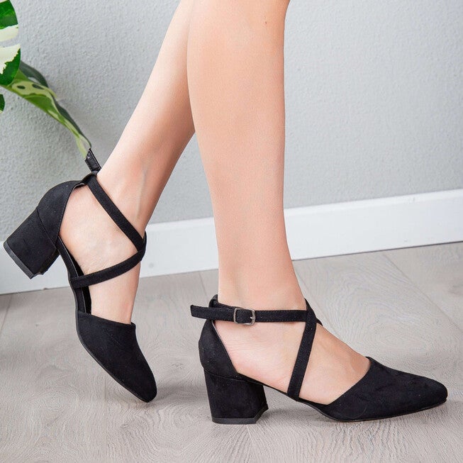 DOLLY - BLACK SUEDE HEELS, BLACK / Black, alternate image number 3