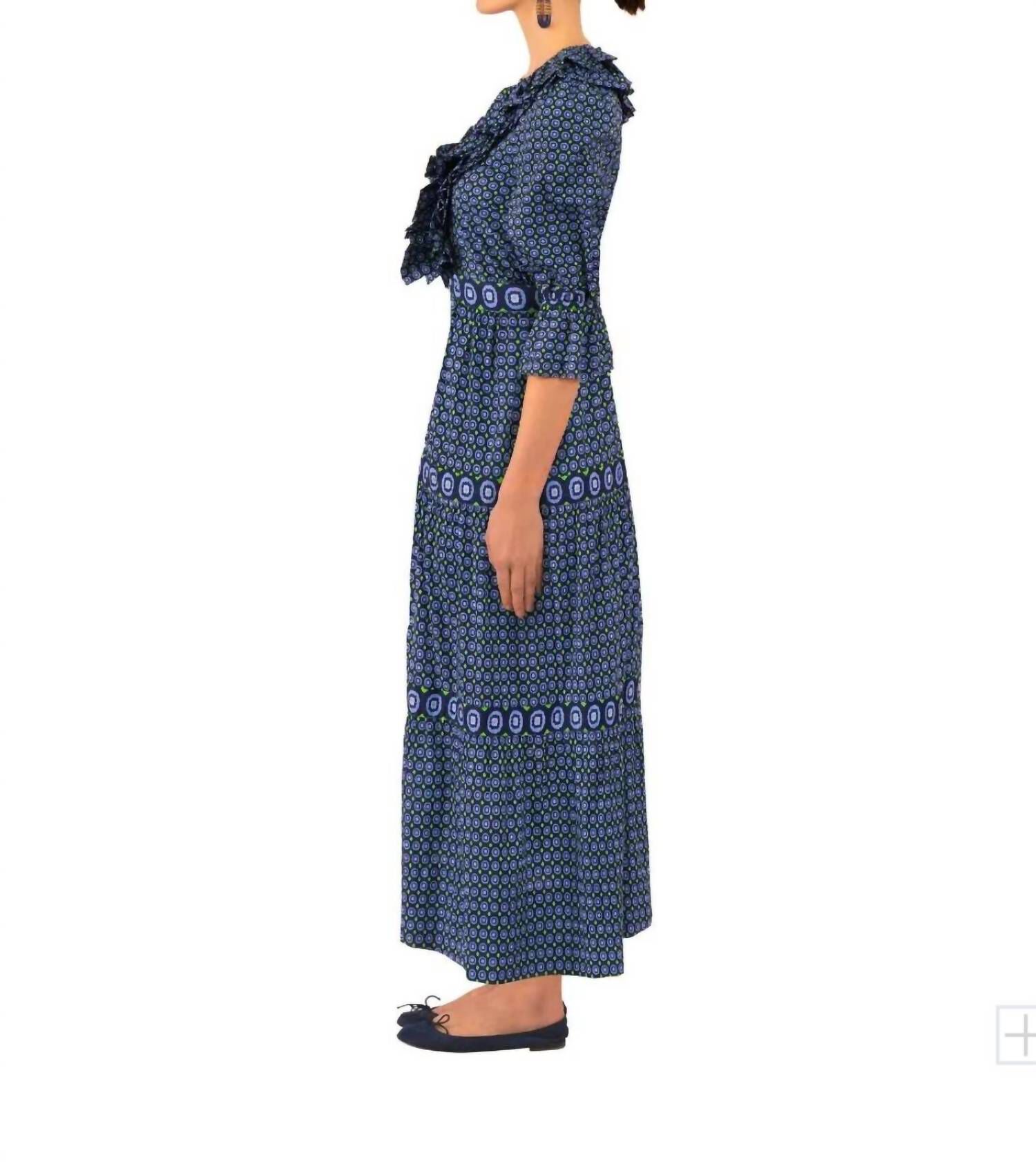 POSH FOULARD MAXI DRESS IN NAVY, Navy / Navy, alternate image number 1