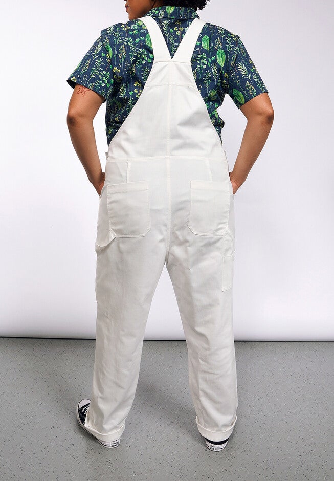The Essential Herringbone Overall, WHITE / White, alternate image number 2