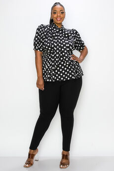 MINNIE POLKA DOT TIE NECK BLOUSE