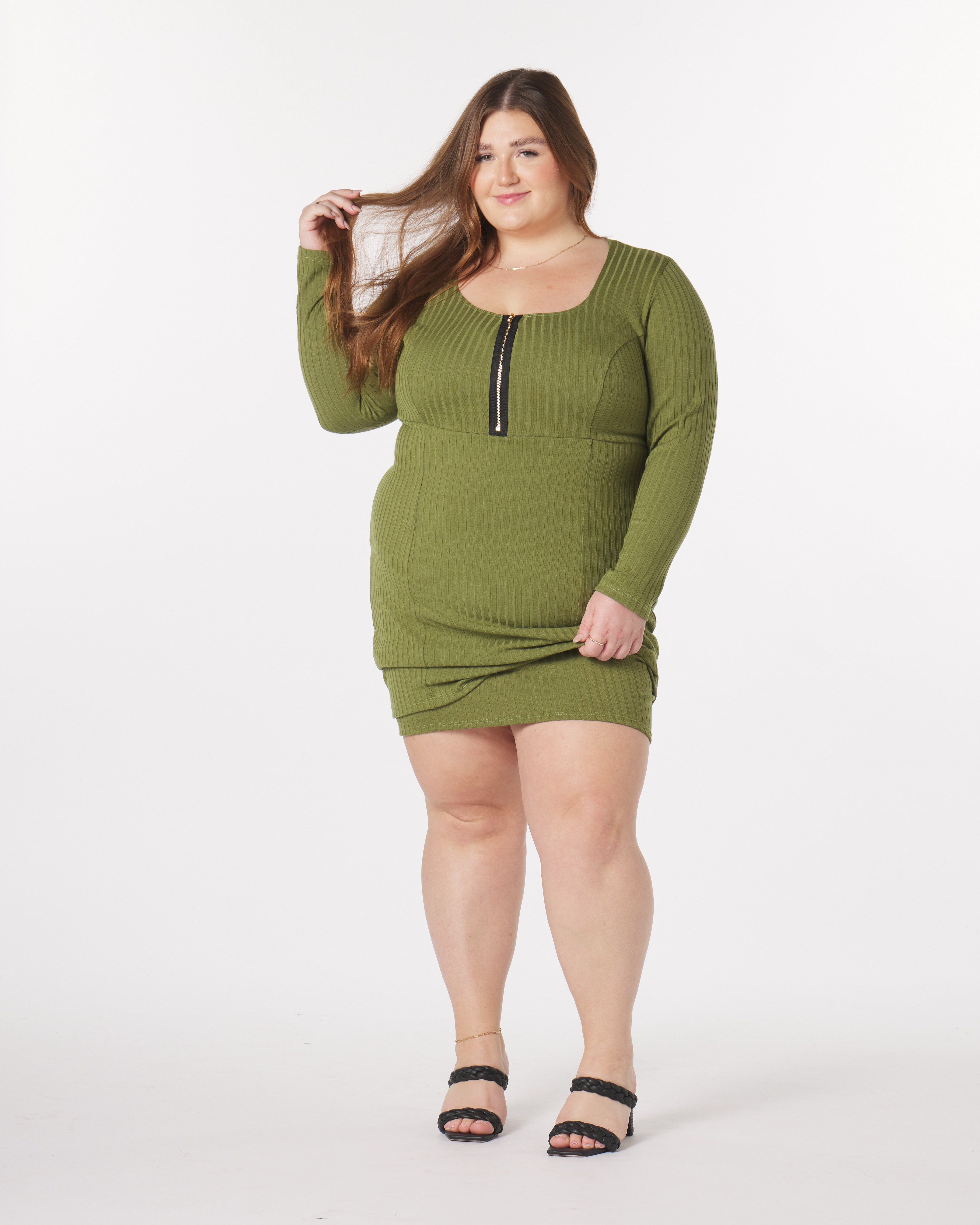 Liz Mini Dress, Olive / Olive Green, alternate image number 3