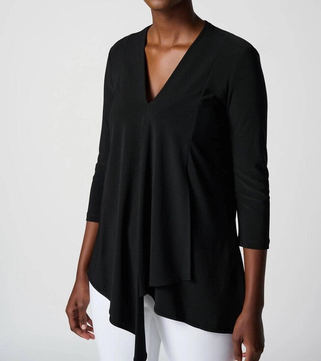 ASYMMETRIC HEM TOP IN BLACK, Black / Black, hi-res image number null