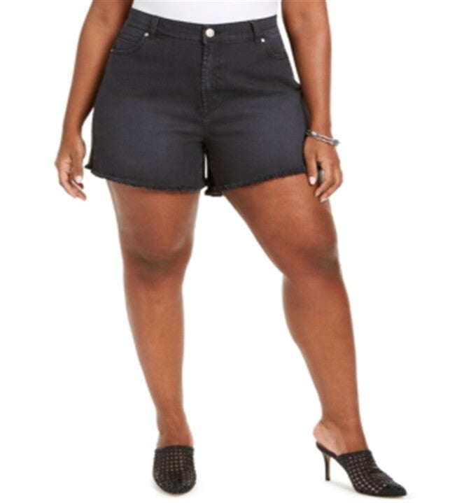 Celebrity Pink Jeans Women's High Rise Denim Cutoff Shorts Gray 14W, , alternate image number null